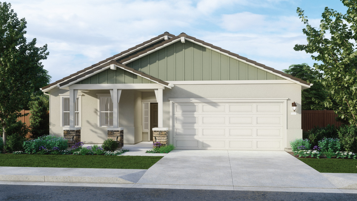 Front of Indigo at Stanford Crossing Plan 1 home by DR Horton