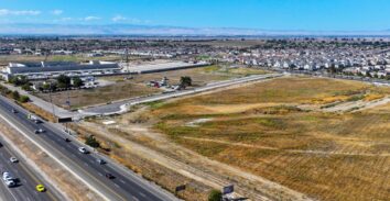 Aerial view of Stanford Crossing commercial land